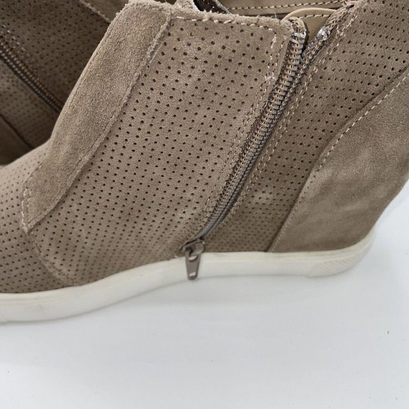 STEVE MADDEN Women's WAVERLY wedge suede sneakers in TAUPE sz 9.5 - EUC - Picture 10 of 10